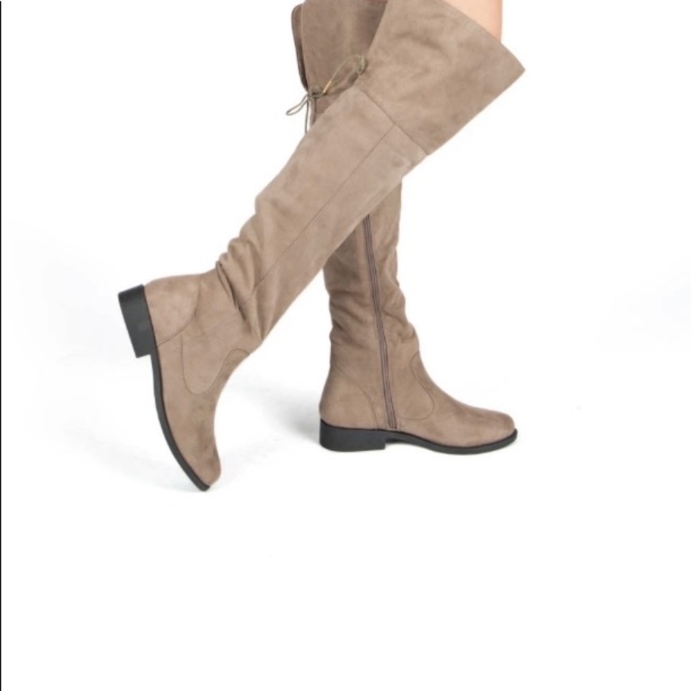 Tan Suede Over the Knee Boots